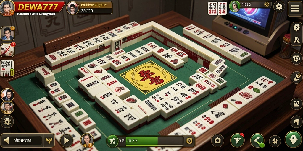 Tampilan gameplay seru DEWA777 dengan elemen Mahjong yang menarik.