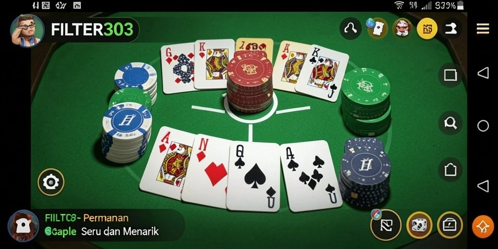 Tampilan gameplay seru dalam FILTER303 saat bermain Gaple.