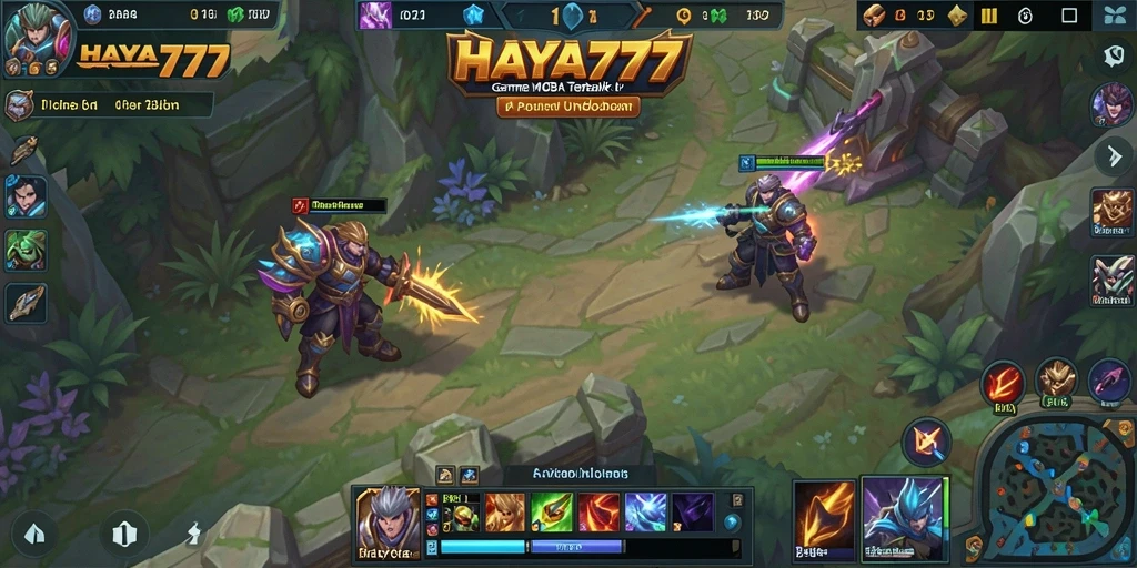 Tampilan gameplay seru di HAYA777 dengan pertarungan tim yang intens.