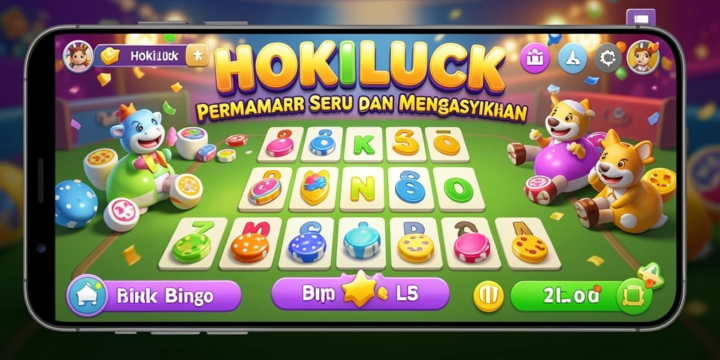 Tampilan gameplay HOKILUCK yang seru dan interaktif dalam permainan Bingo.