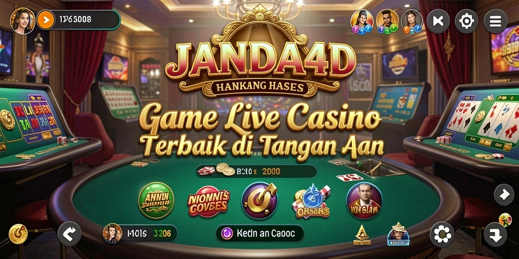 Tampilan utama gameplay JANDA4D dengan dealer langsung dan pemain aktif.