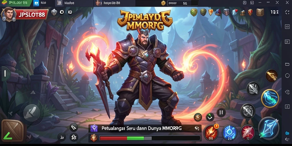 Tangkapan layar JPSLOT88 menampilkan aksi epik dalam pertempuran MMORPG.