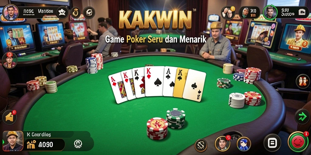 Gambaran gameplay KAKWIN yang mendebarkan di dunia poker.