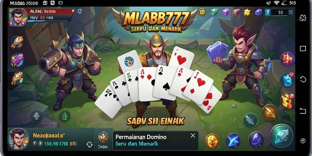 Tampilan utama gameplay Domino MLBB777 yang seru.