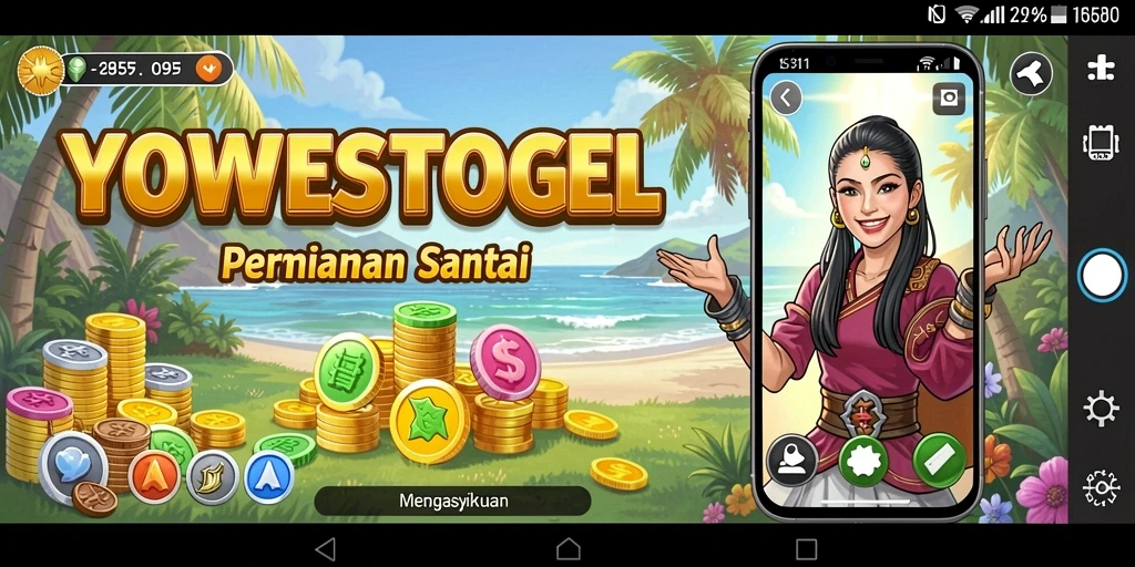 Gameplay YOWESTOGEL yang penuh warna dan seru.