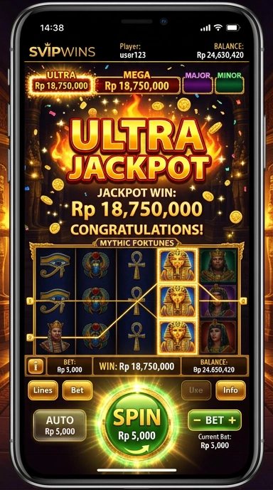 Tampilan aplikasi svipwins yang menarik dan user-friendly.